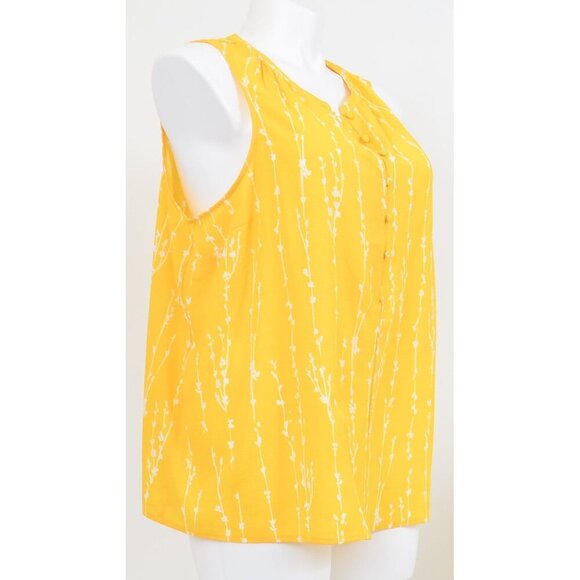 Ava & Viv Art Wear Yellow Tank Top Summer Travel Plus Size 1X - Picture 2 of 7